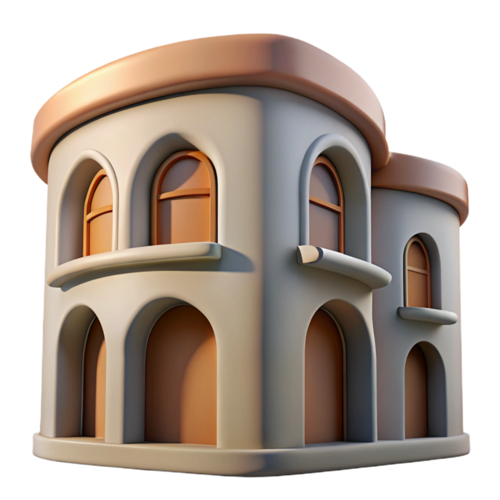 magnificent vintage Curved Building Facade Soft Lighting Cutout high quality png