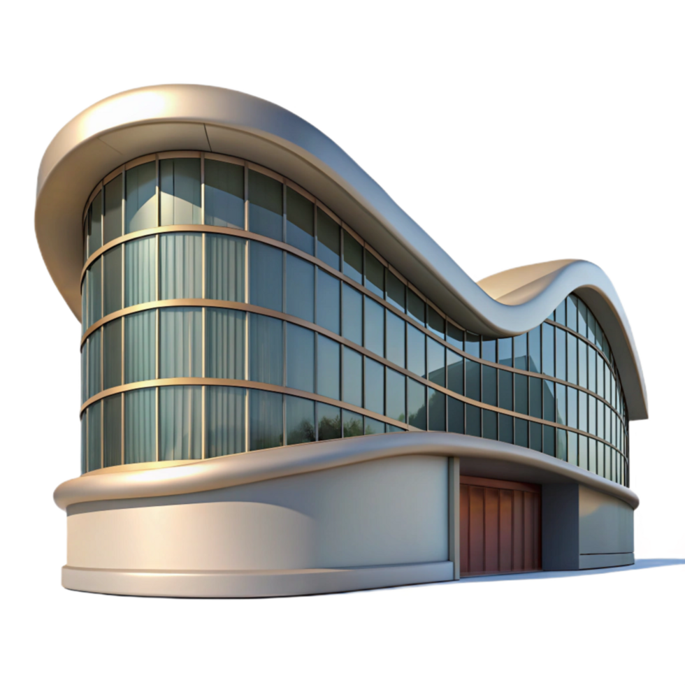 beautiful creative Curved Building Modern Architecture Transparent Background exclusive png