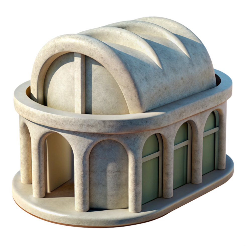 stunning creative Curved Building Form Soft Shadows Transparent Background authentic png