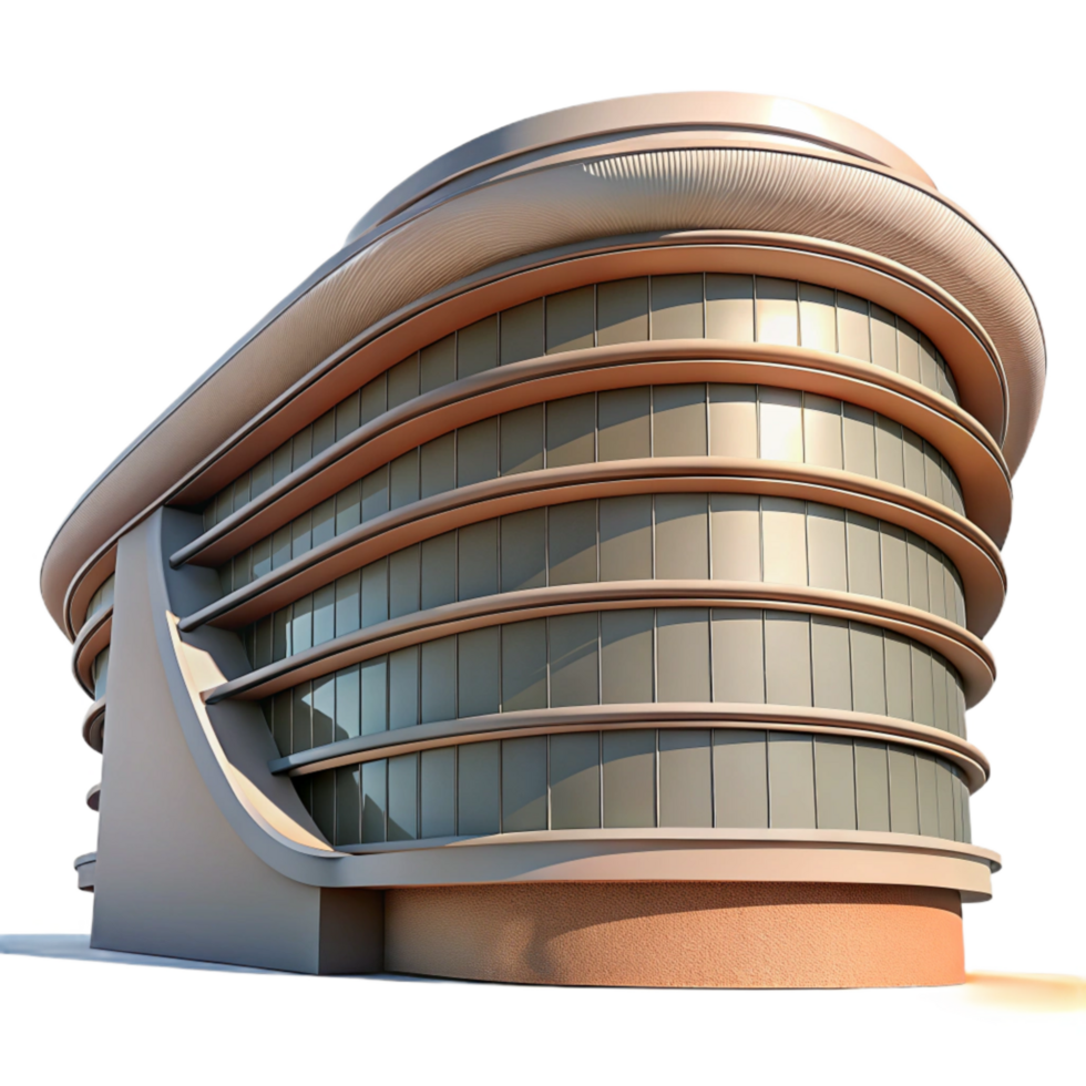 beautiful creative Curved Building Modern Architecture Transparent Background genuine png