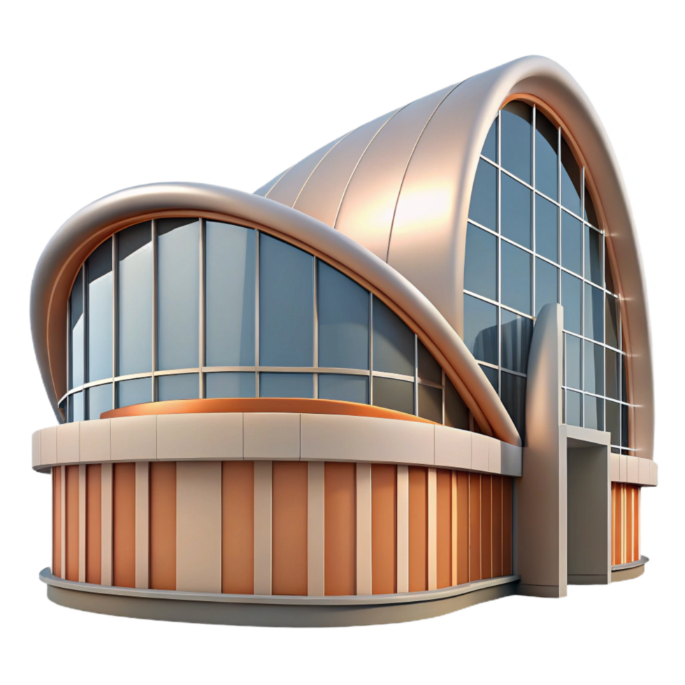 extraordinary minimalist Curved Building Modern Architecture Transparent Background original png
