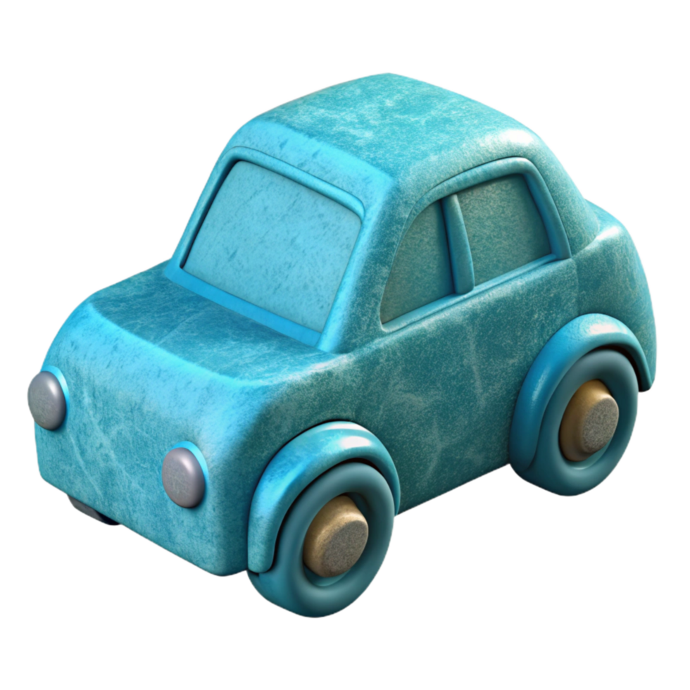 magnificent creative Cyan 3d Printed Toy Car Isolated authentic png