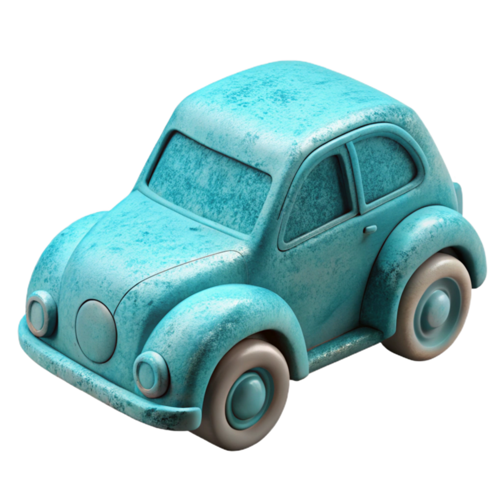 magnificent modern Cyan 3d Printed Toy Car Isolated premium png