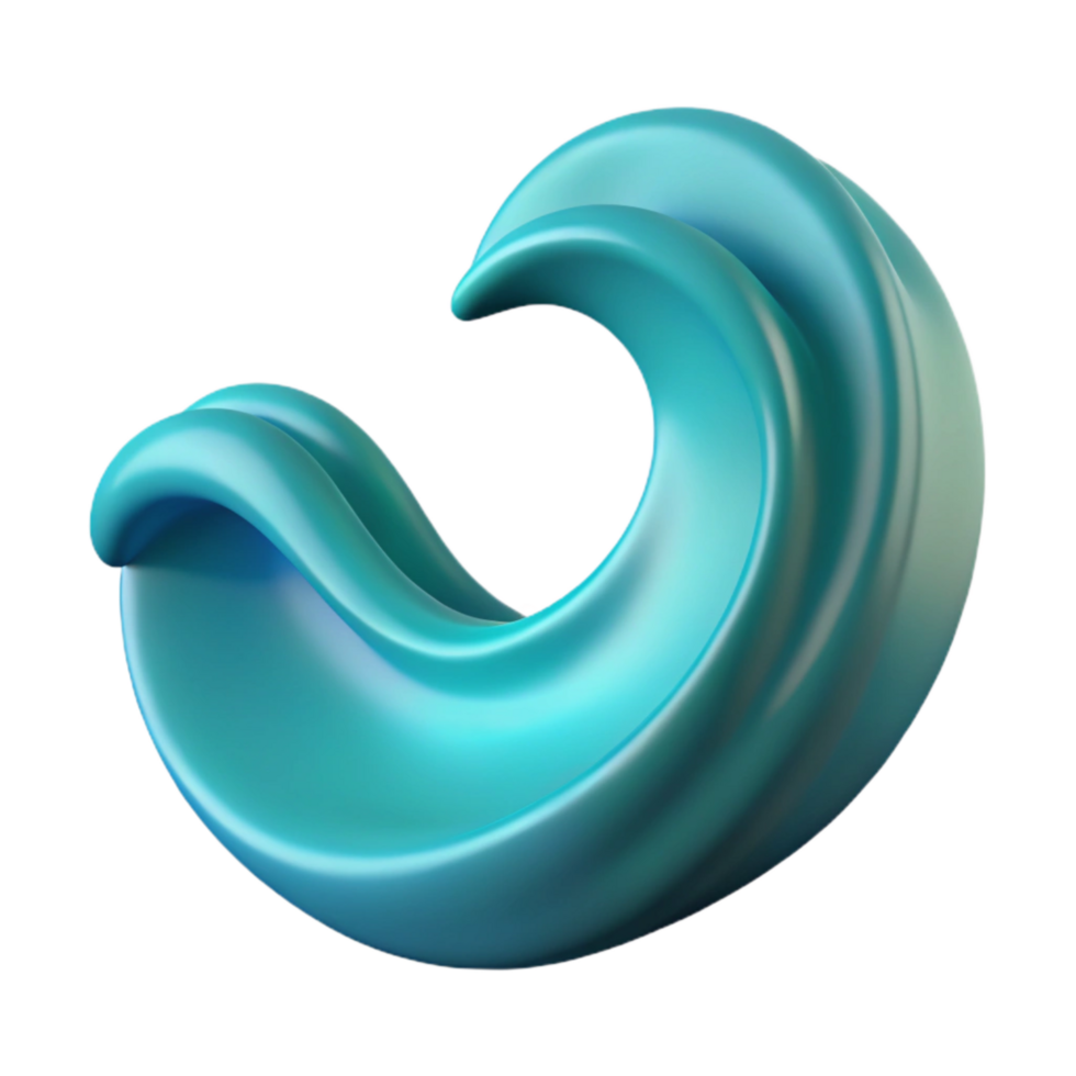 wonderful minimalist Cyan Wave Cutout with Gradient Effect authentic png