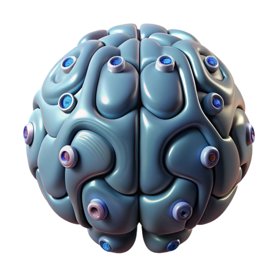 beautiful vintage Cybernetic Brain Interface Neural Network Isolated Element authentic png