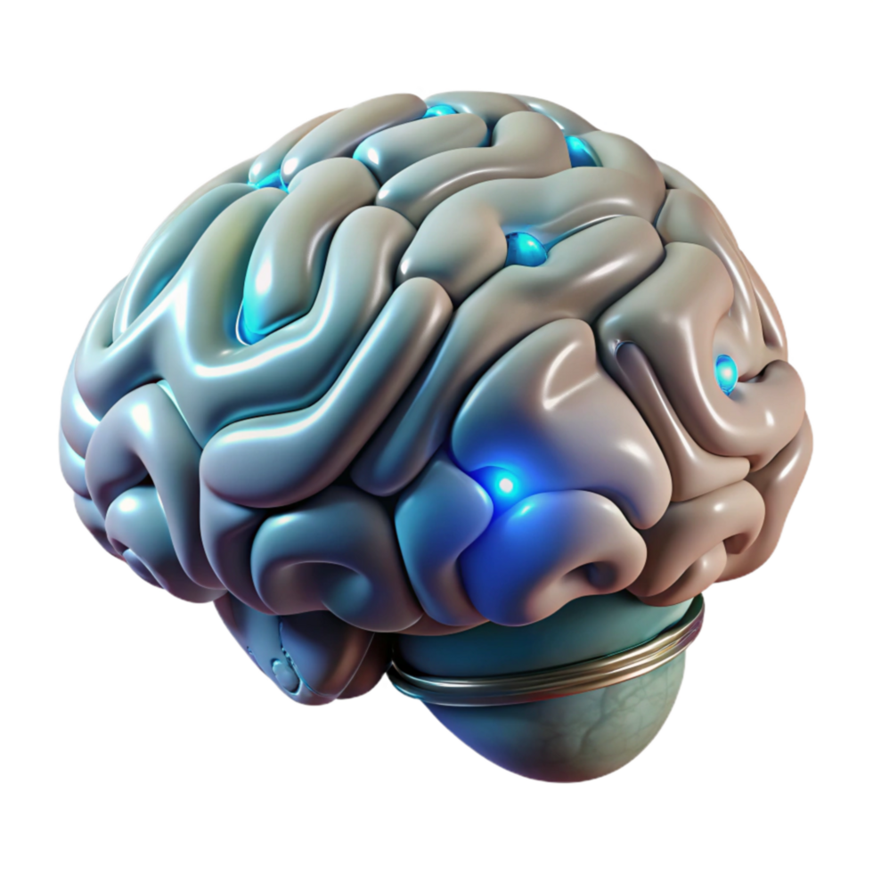 magnificent creative Cybernetic Brain Scan Activity Visible Transparent Background original png