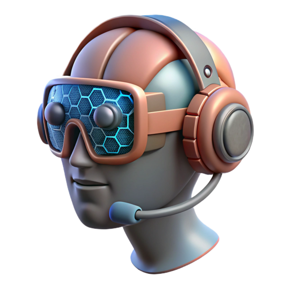 extraordinary minimalist Cybernetic Headset with Neural Interface Cutout high quality png