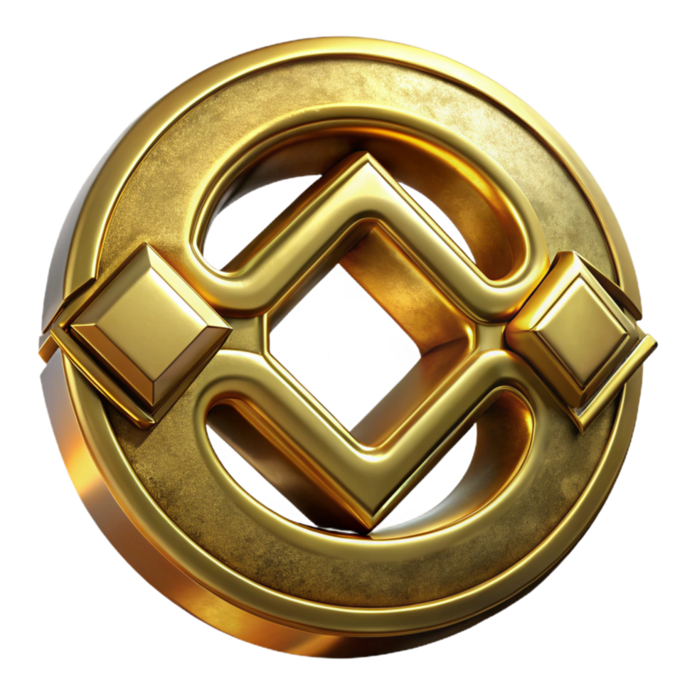serene modern Cybernetic Immortality Symbol Gold Metallic Isolated high resolution png