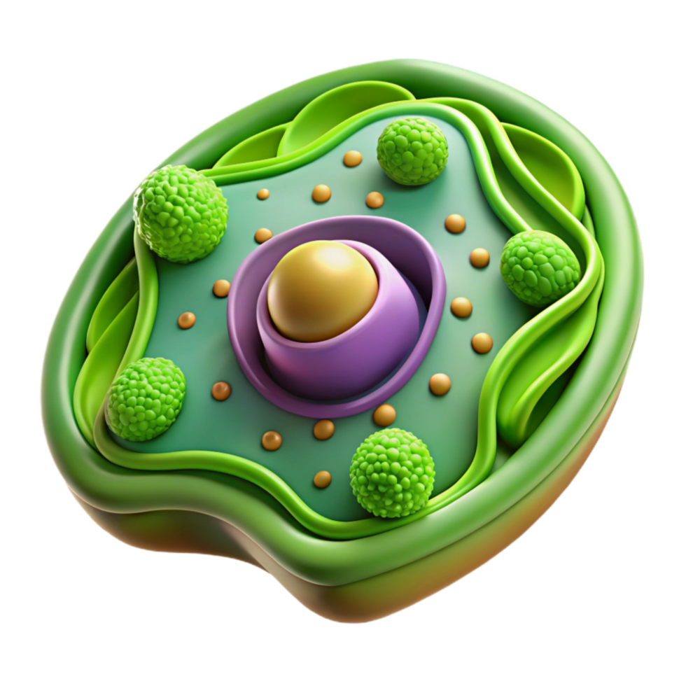 elegant traditional Cybernetic Plant Cell Cutout with Microscopic Detail detailed png