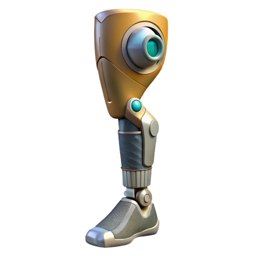 beautiful vintage Cybernetic Prosthetic Leg Profile View Cutout high resolution png