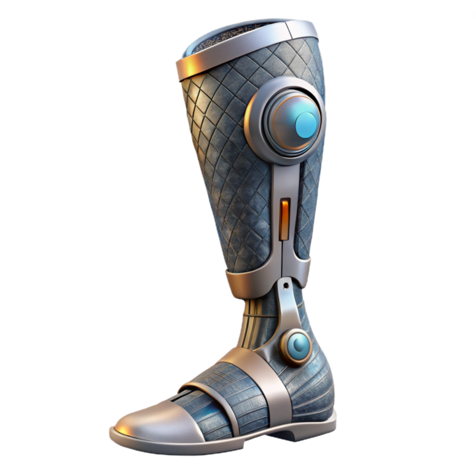 vibrant creative Cybernetic Prosthetic Leg Profile View Cutout authentic png