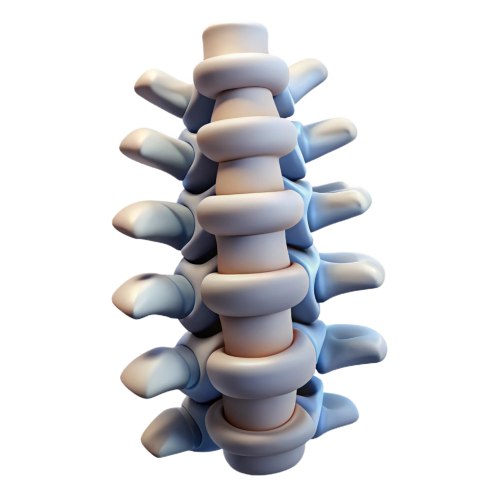 vibrant artistic Cybernetic Spine with Flexible Segments Cutout 4K png