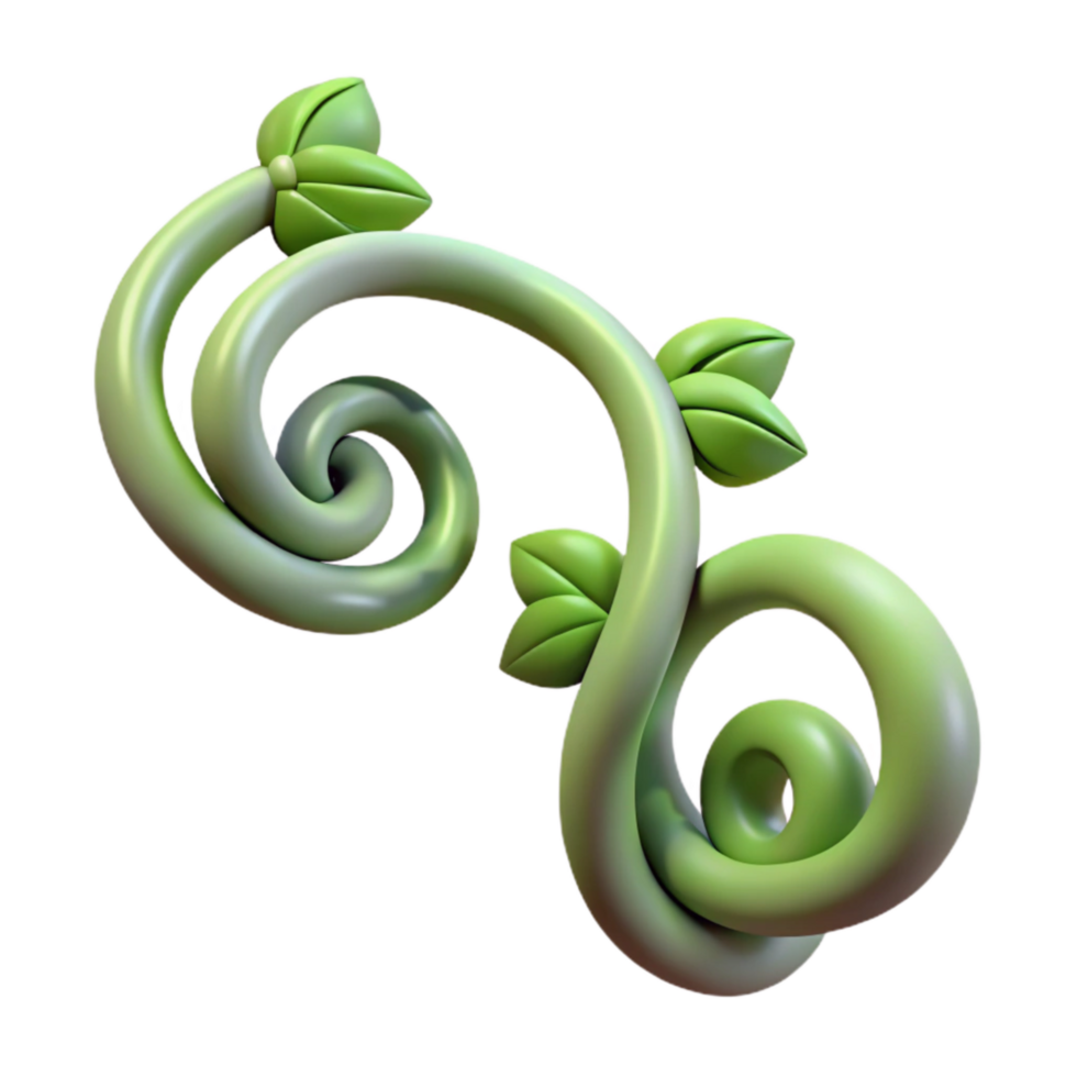 elegant rustic Cybernetic Vine Tendril Cutout with Curling Shape exclusive png