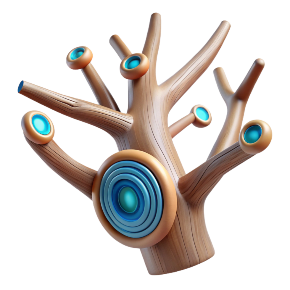extraordinary abstract Cybernetic Tree Branch Cross Section Cutout with Visible Rings genuine png