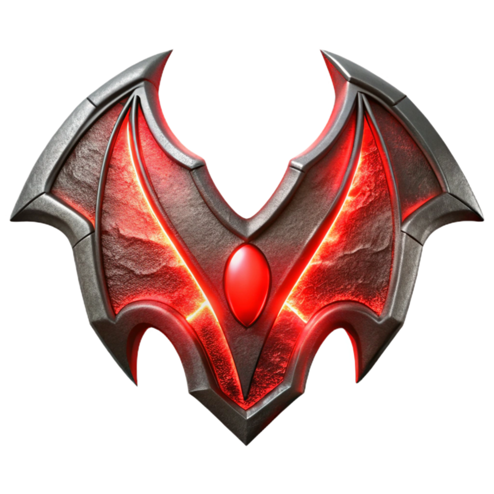 extraordinary classic Cyberpunk Demon Wing Cutout with Red Glow original png