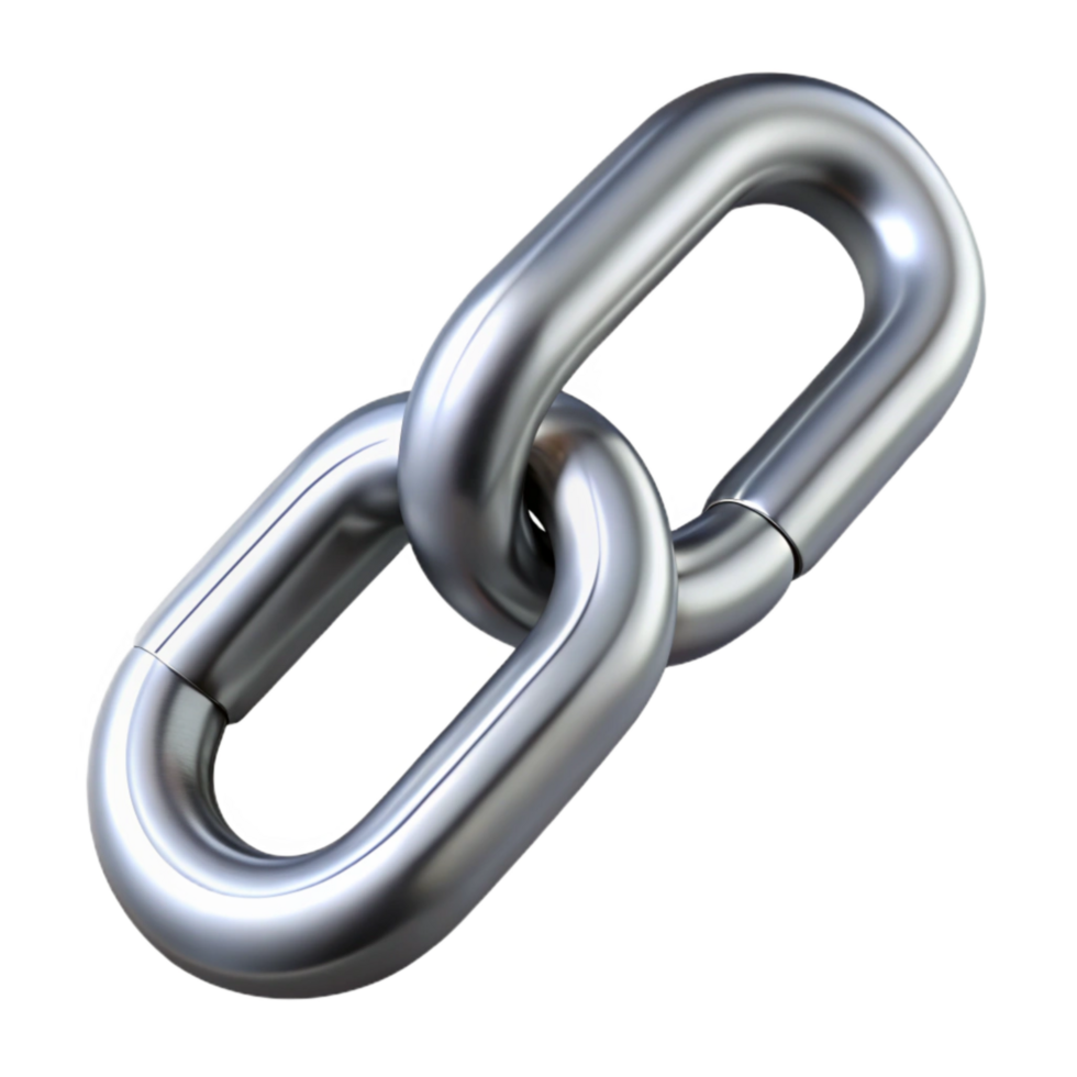 serene minimalist Cybersecurity Chain Link Isolated with Silver Finish high resolution png
