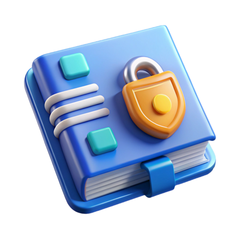 serene creative Cybersecurity Awareness Training Graphic with Blue Book Transparent Background detailed png