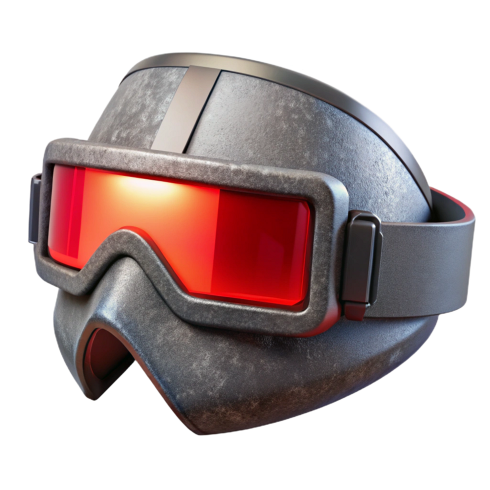 extraordinary minimalist Cyberpunk Visor Red Led Isolated exclusive png