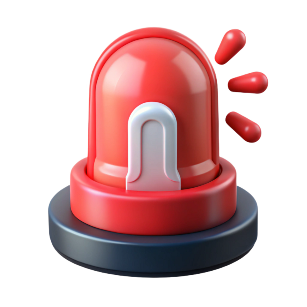 magnificent minimalist Cybersecurity Incident Response Graphic with Red Siren Transparent Background original png