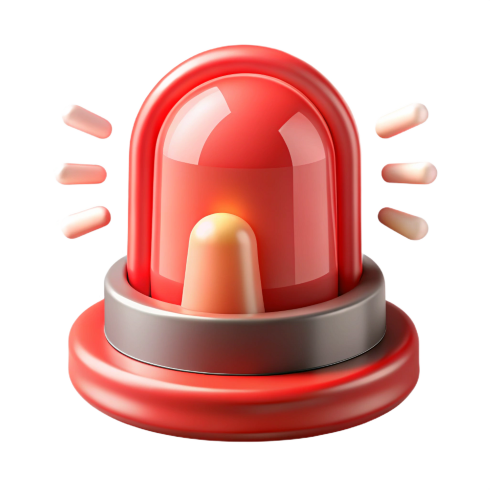 beautiful abstract Cybersecurity Incident Response Graphic with Red Siren Transparent Background 4K png