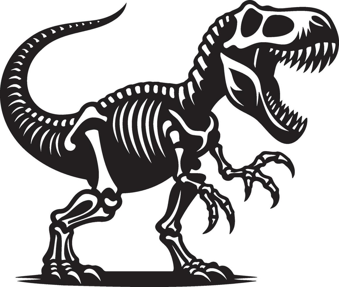 Dinosaur Tyrannosaurus Rex Bones. vector