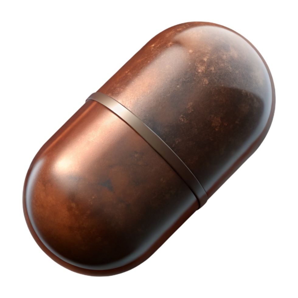 beautiful abstract Dark Brown Artificial Capsule Isolated Transparent Background high resolution png