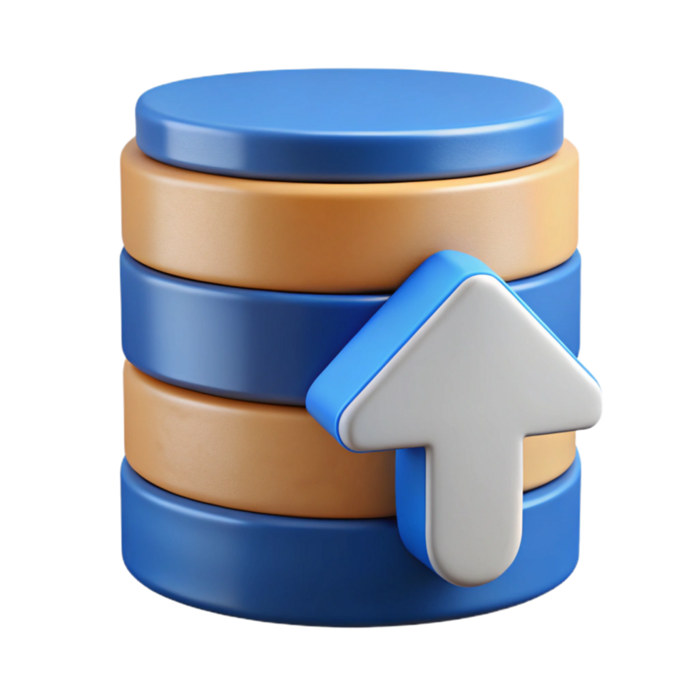 impressive modern Data Backup Icon Cutout with Blue Arrow high quality png