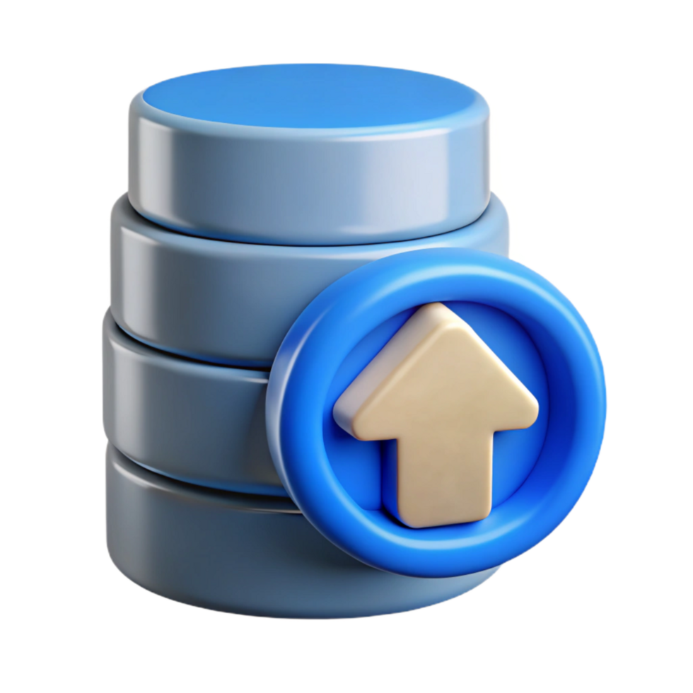 magnificent modern Data Backup Icon Cutout with Blue Arrow professional png