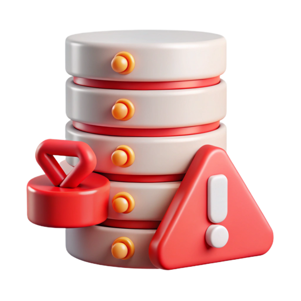 vibrant classic Data Breach Illustration with Red Warning Signs Isolated authentic png