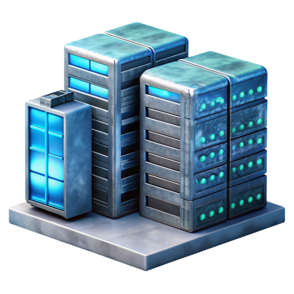 extraordinary vintage Data Center with Server Racks Transparent Background original png