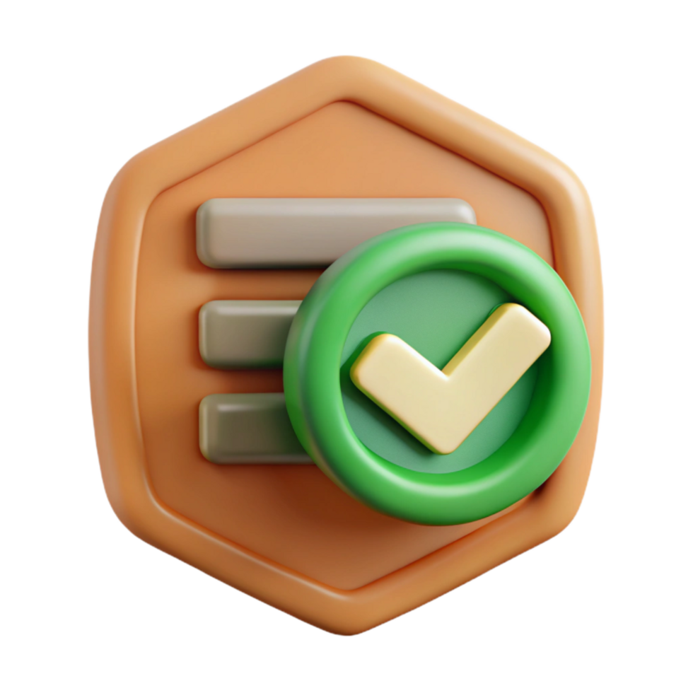 impressive artistic Data Integrity Icon Cutout with Green Checkmark exclusive png