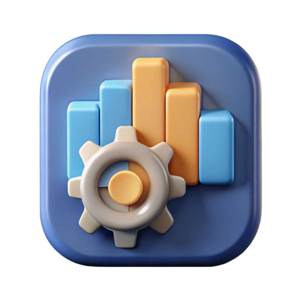serene contemporary Data Processing Icon Isolated with Progress Bar genuine png