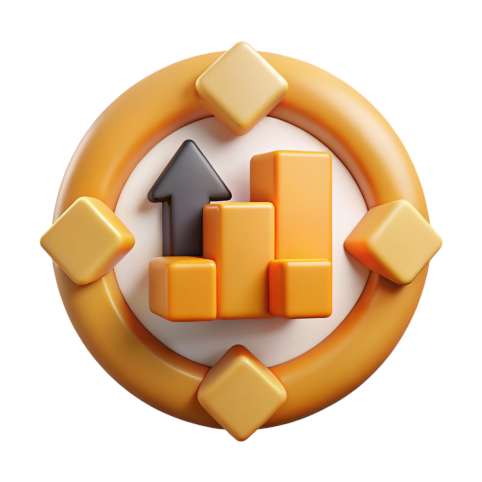 wonderful modern Data Processing Icon with Orange Accents Isolated 4K png