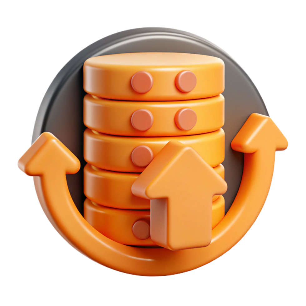 elegant minimalist Data Processing Icon with Orange Accents Isolated authentic png