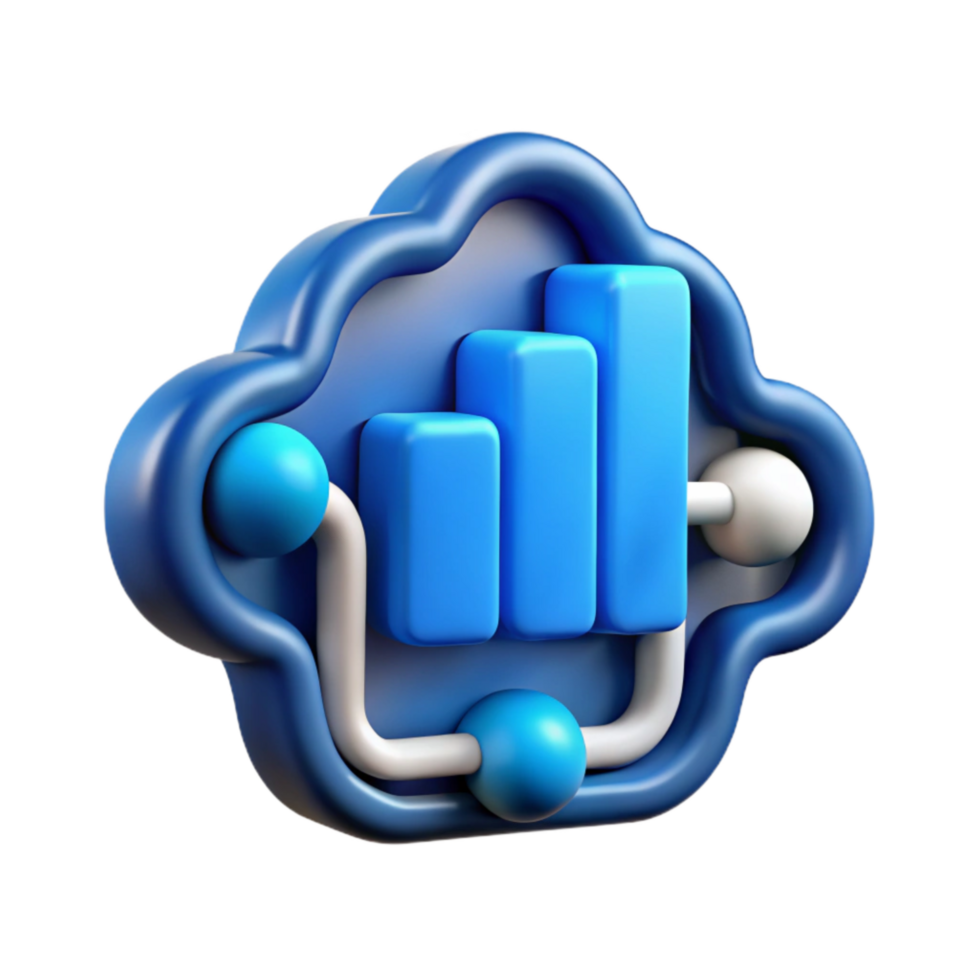 wonderful artistic Data Stream Visualization Cutout with Blue Glow 4K png