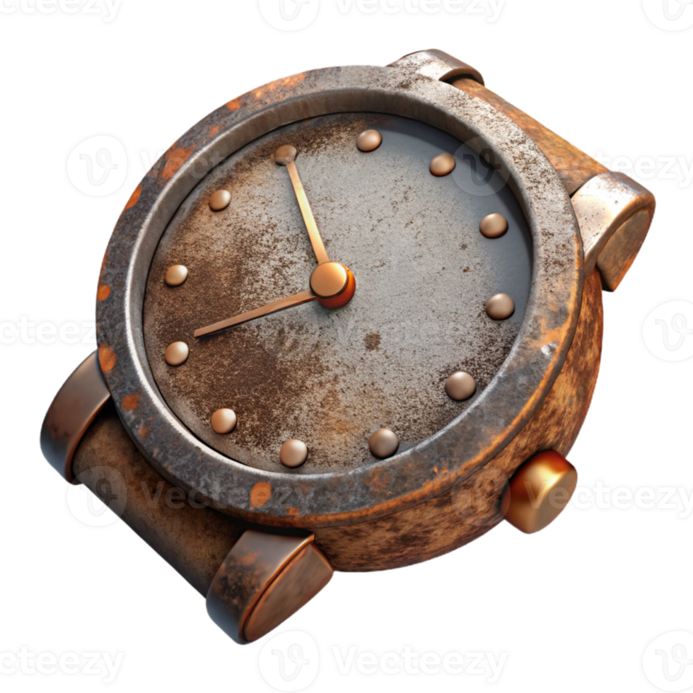 extraordinary contemporary Decaying Watch Face Rust Texture Isolated authentic png