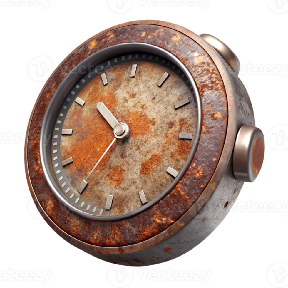 extraordinary creative Decaying Watch Face Rust Texture Isolated original png