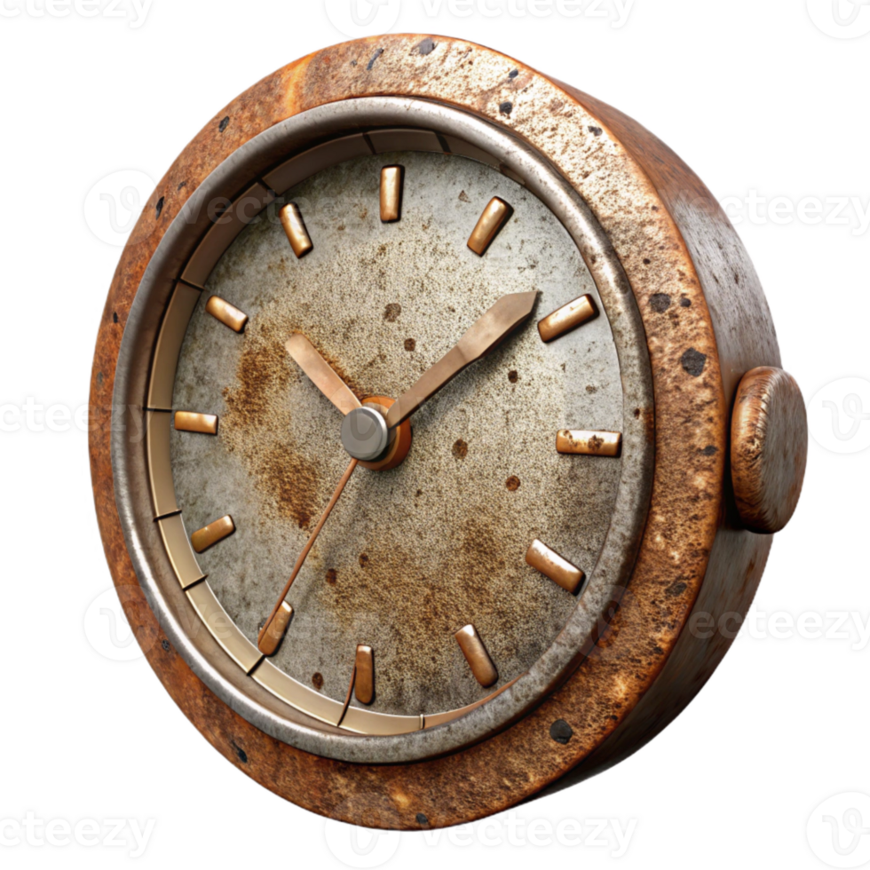 impressive artistic Decaying Watch Face Rust Texture Isolated original png