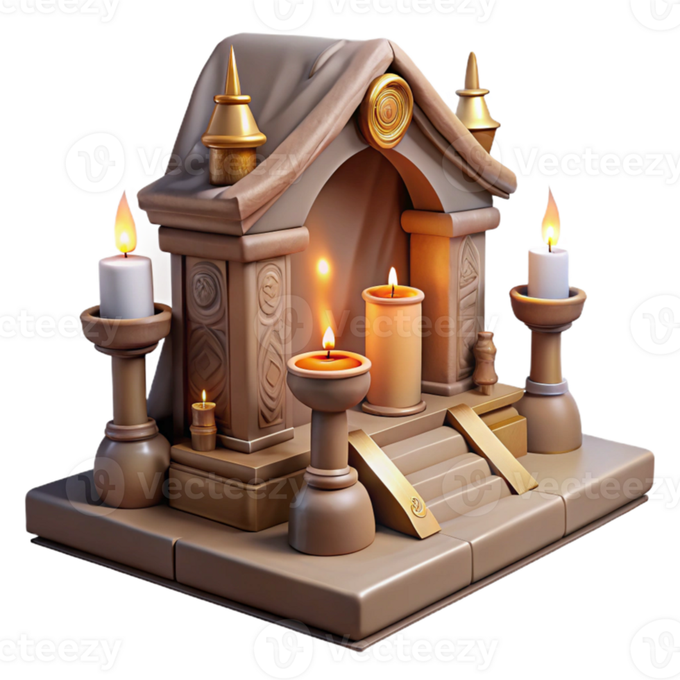 elegant traditional Decorated Altar Isolated with Candlelight original png