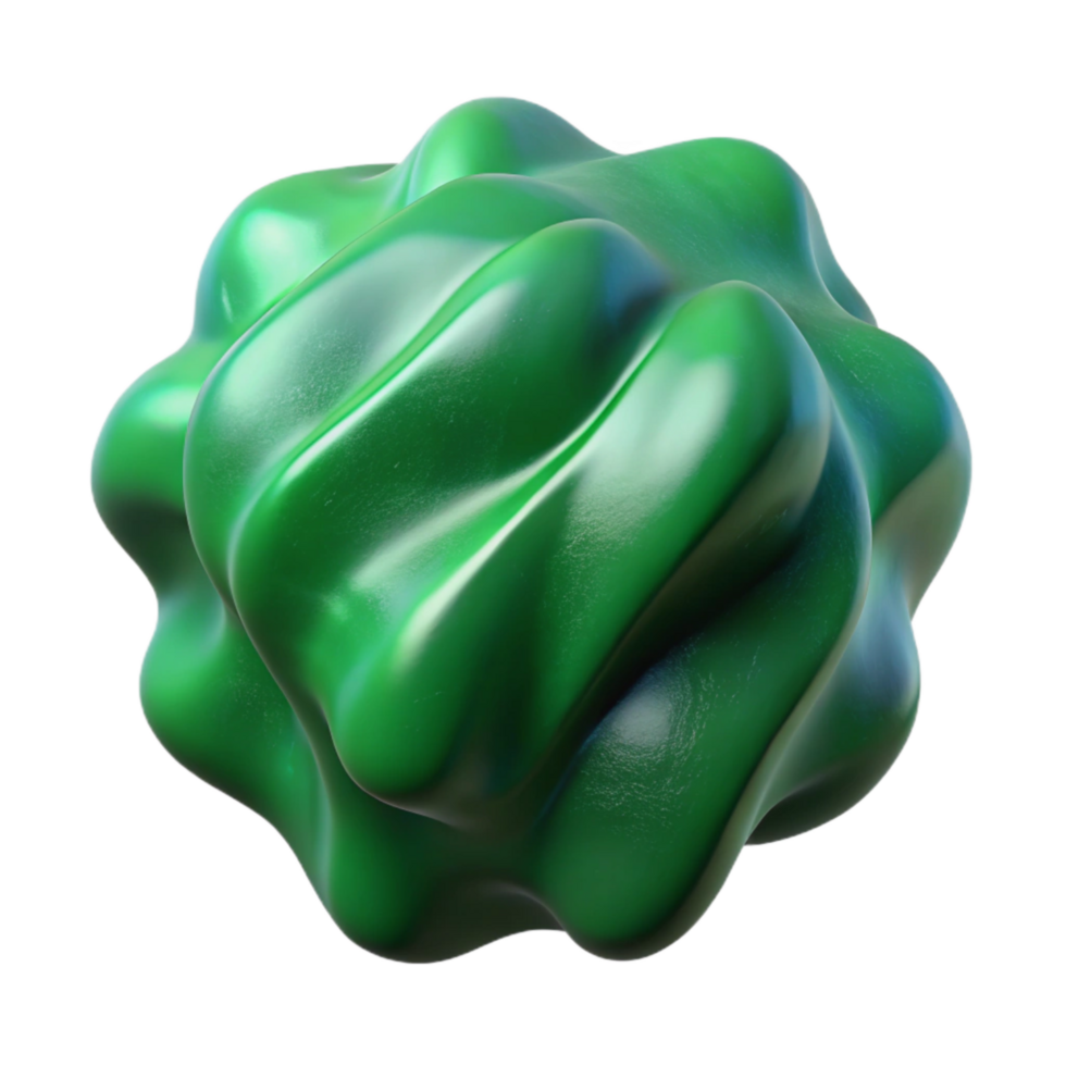 serene traditional Deep Green Organic Form Transparent Background detailed png