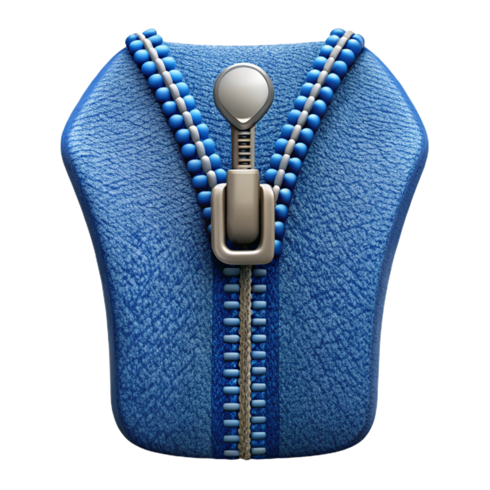 beautiful classic Deep Blue Denim Fabric Zipper Detail Cutout 4K png