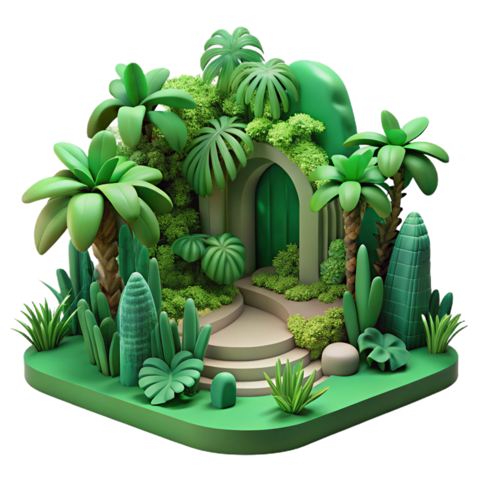 extraordinary creative Deep Green Jungle Scene Cutout exclusive png