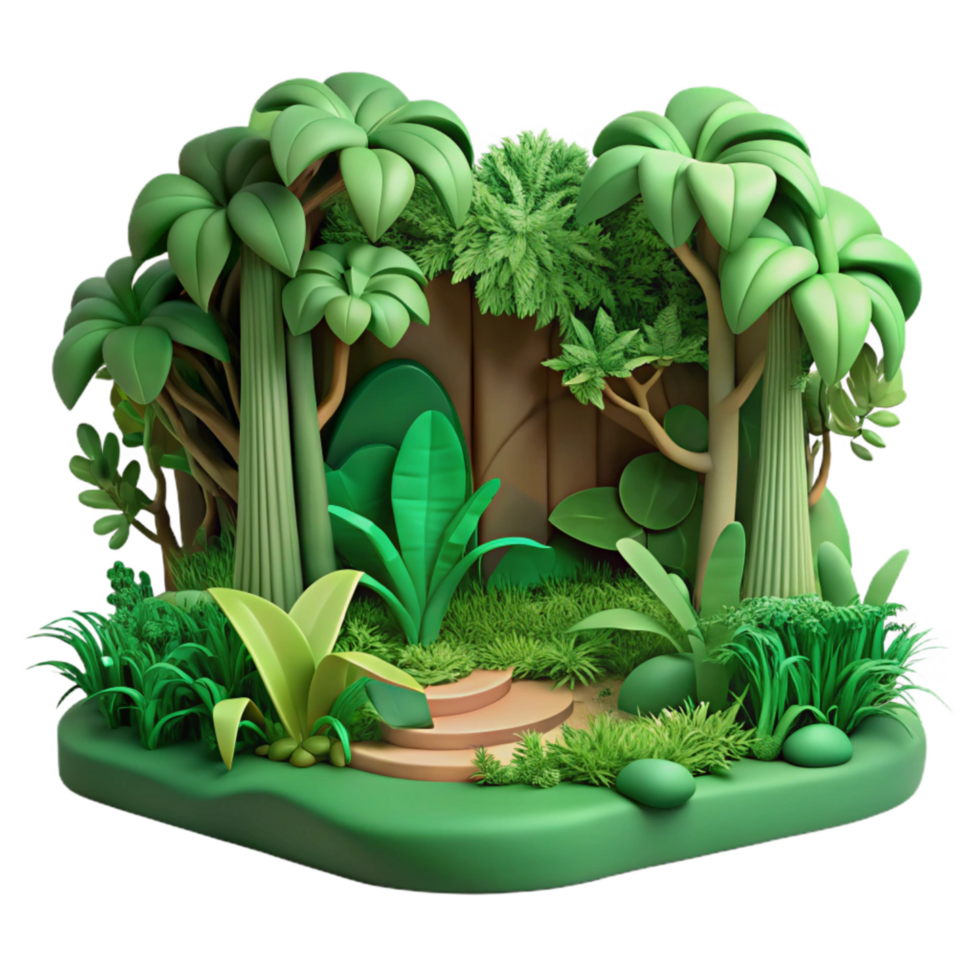 magnificent classic Deep Green Jungle Scene Cutout high quality png