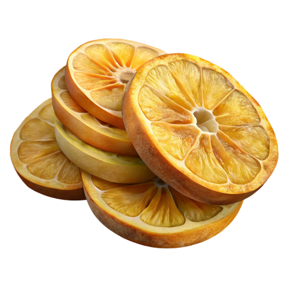 stunning vintage Dehydrated Fruit Slices Close Up Transparent Background authentic png