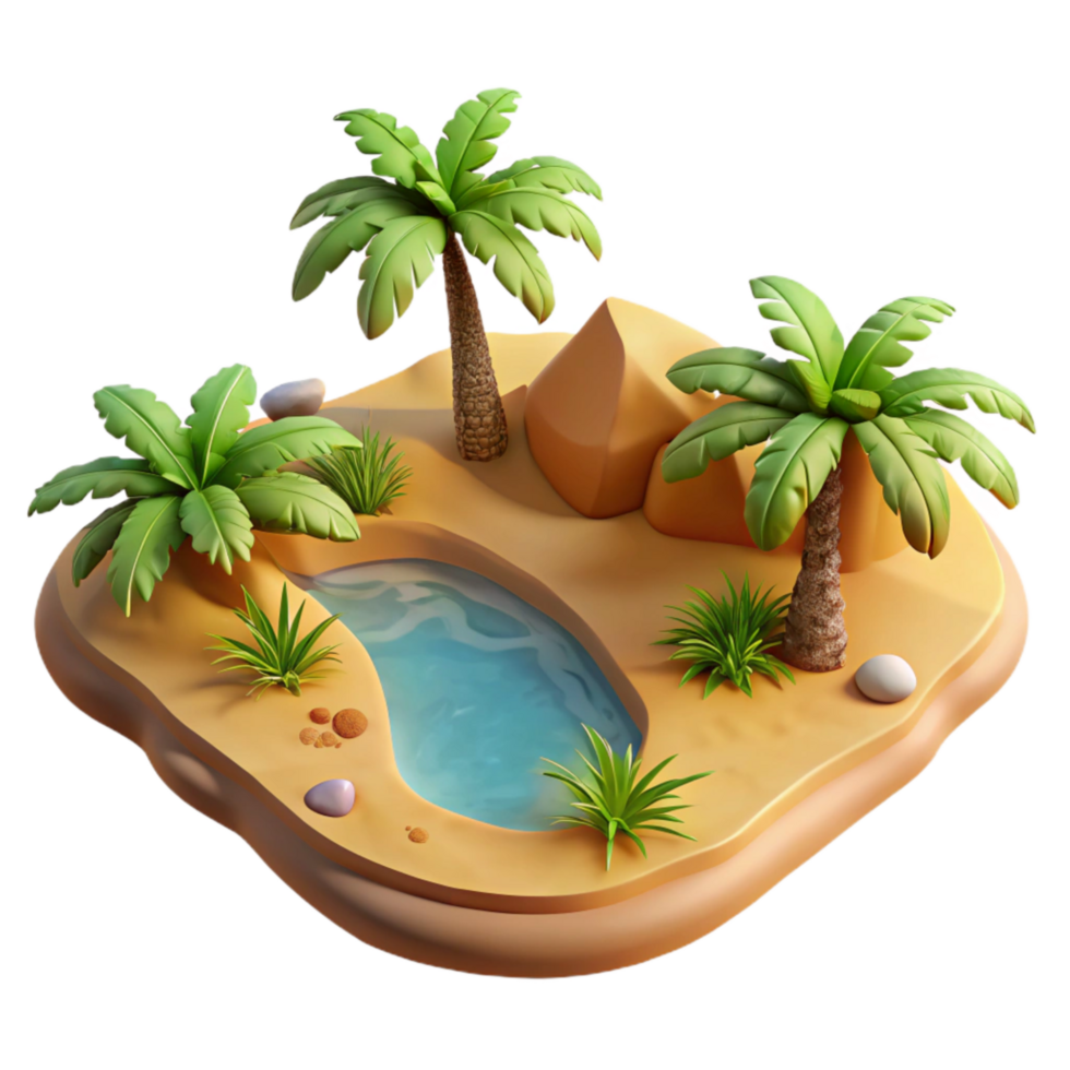 magnificent abstract Desert Oasis Cutout Aerial Perspective 4K png