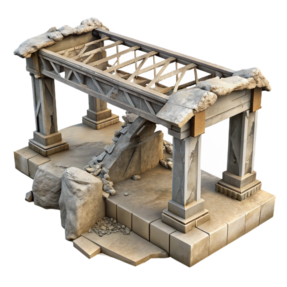 wonderful contemporary Destroyed Bridge Section Isolated authentic png