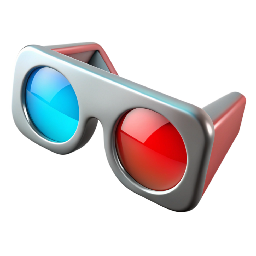 wonderful creative D Glasses with Red and Cyan Lenses Transparent original png