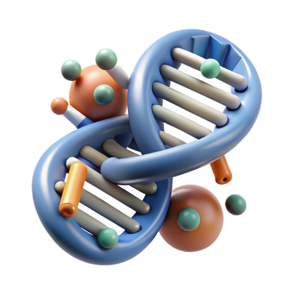 dramatic abstract Detailed Dna Structure with Information Symbols Cutout high resolution png