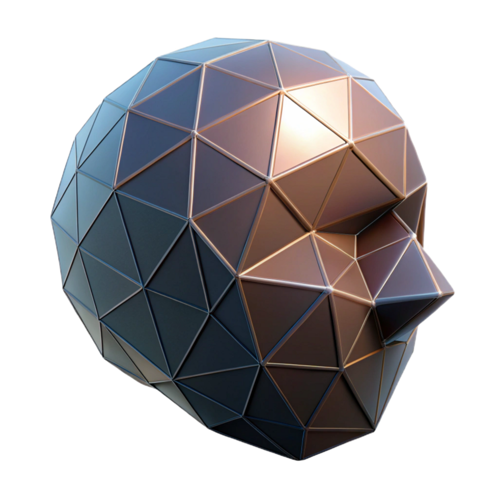 elegant minimalist D Head Bust Cutout with Yellow Lighting high resolution png