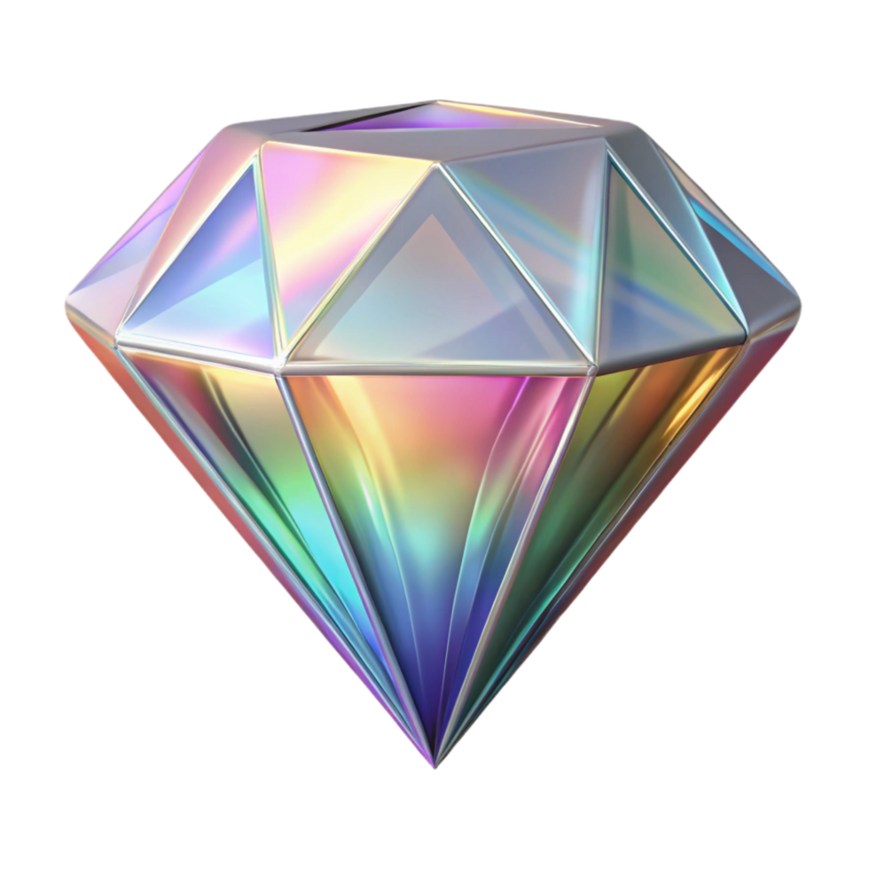 vibrant vintage Diamond Holographic Pattern on Transparent Background high quality png